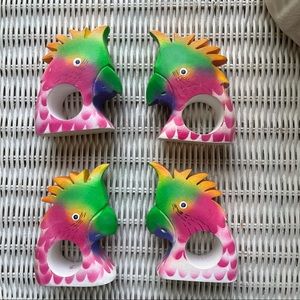 Set of 4 Parrot Napkin Rings